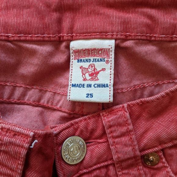 True Religion Orange Corduroy Skinny GUC - Picture 4 of 6